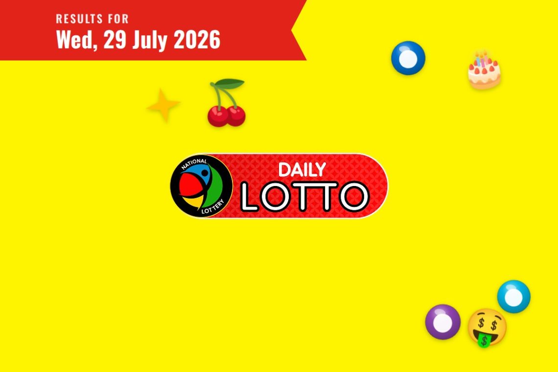 Daily Lotto Results — Wednesday, 29 July 2026 - Saffarazzi Daily Lotto Results lottery draw results for Wednesday, 29 July 2026