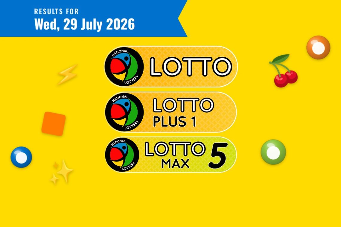 Lotto, Lotto Plus 1 and Lotto 5 Max Results — Wednesday, 29 July 2026 - Saffarazzi Lotto, Lotto Plus 1 and Lotto 5 Max Results lottery draw results for Wednesday, 29 July 2026