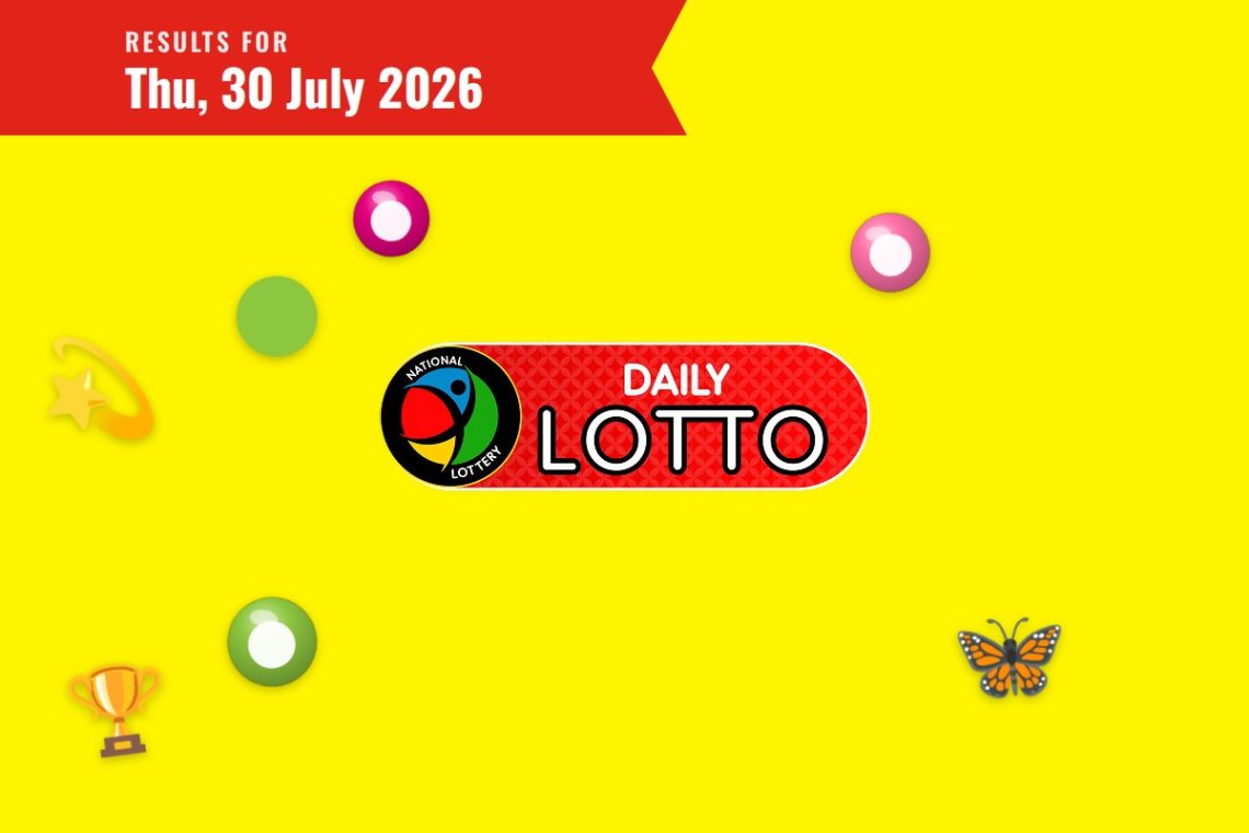 Daily Lotto Results — Thursday, 30 July 2026 - Saffarazzi Daily Lotto Results lottery draw results for Thursday, 30 July 2026