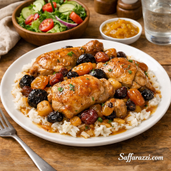 Sticky Orange & Dried Fruit Braised Chicken - Saffarazzi Sticky Orange & Dried Fruit Braised Chicken