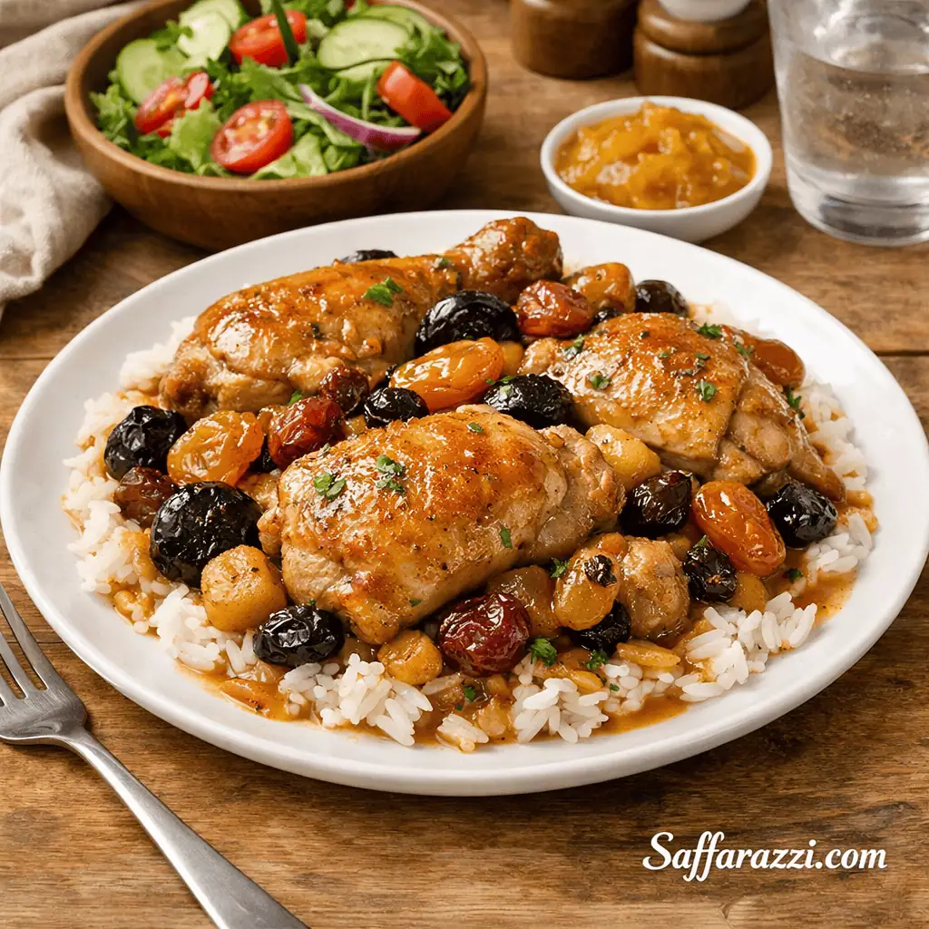 Sticky Orange & Dried Fruit Braised Chicken - Saffarazzi Sticky Orange & Dried Fruit Braised Chicken