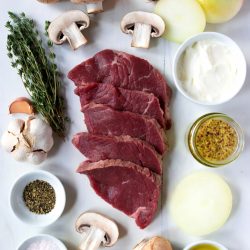 Easy Venison Stroganoff with Mushrooms and Dijon Cream Sauce - Saffarazzi Easy Venison Stroganoff with Mushrooms and Dijon Cream Sauce