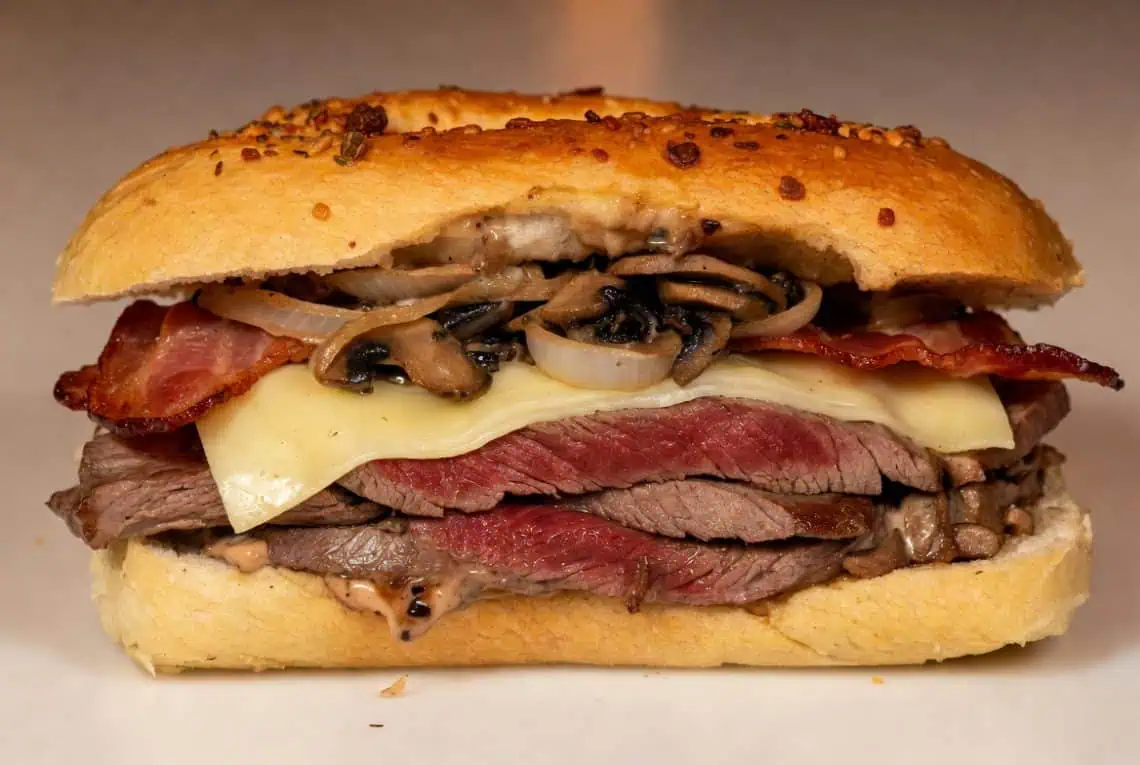 How to Make a Man Pie (Pressed Ribeye Sandwich with Bacon & Swiss)