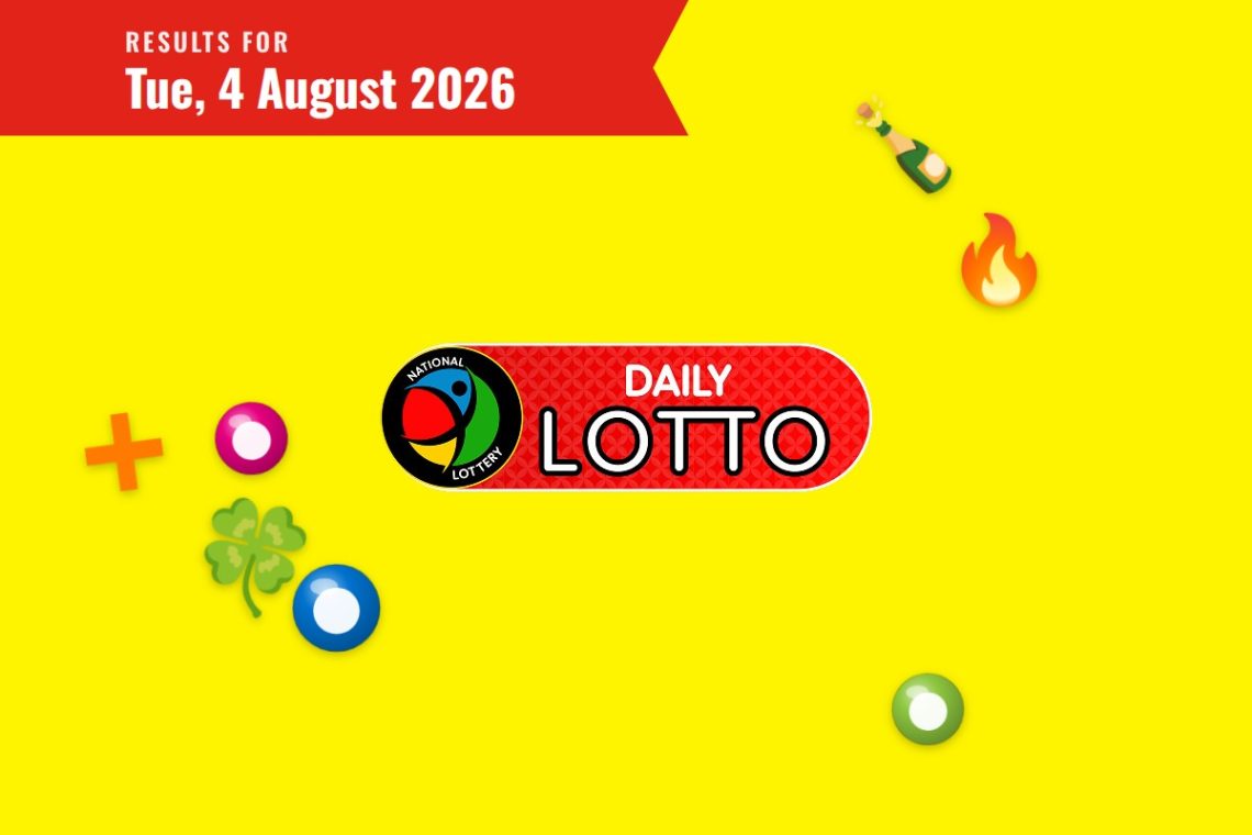 Daily Lotto Results — Tuesday, 4 August 2026 - Saffarazzi Daily Lotto Results lottery draw results for Tuesday, 4 August 2026