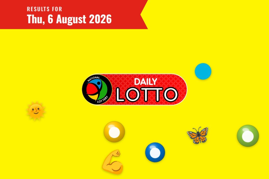 Daily Lotto Results — Thursday, 6 August 2026 - Saffarazzi Daily Lotto Results lottery draw results for Thursday, 6 August 2026