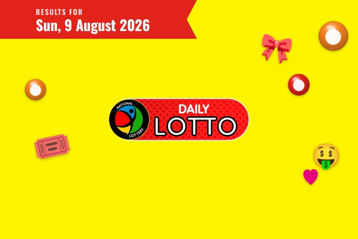 Daily Lotto Results — Sunday, 9 August 2026 - Saffarazzi Daily Lotto Results lottery draw results for Sunday, 9 August 2026