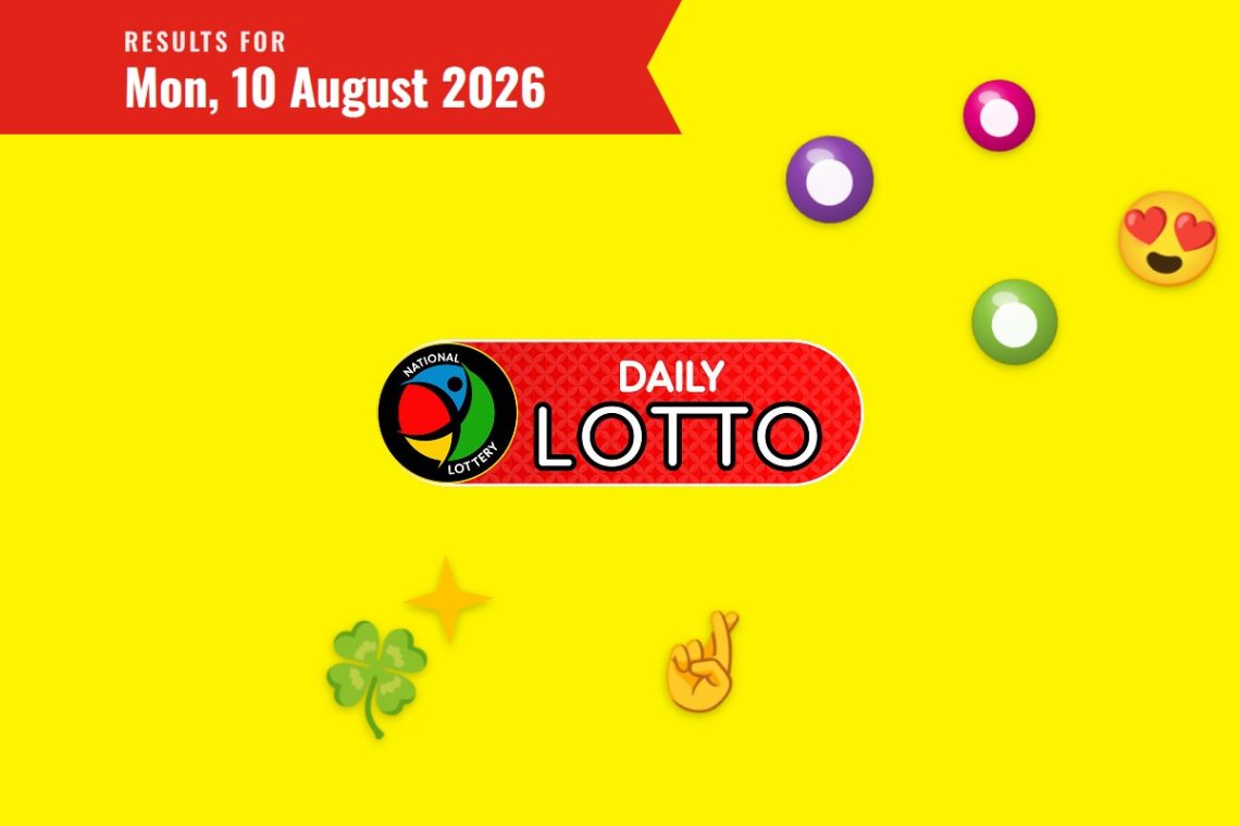 Daily Lotto Results - Monday, 10 August 2026 - Saffarazzi Daily Lotto Results lottery draw results for Monday, 10 August 2026