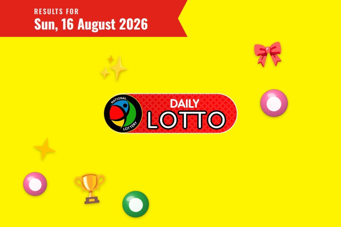 Daily Lotto Results - Sunday, 16 August 2026 - Saffarazzi Daily Lotto Results lottery draw results for Sunday, 16 August 2026