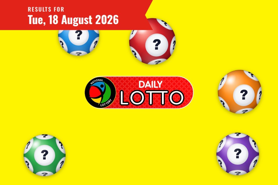 Daily Lotto Results lottery draw results for Tuesday, 18 August 2026