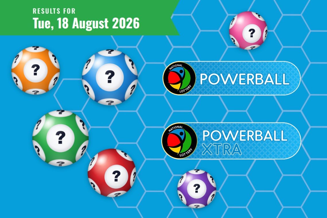 Powerball and Powerball XTRA Results - Tuesday, 18 August 2026 - Saffarazzi Powerball and Powerball XTRA Results lottery draw results for Tuesday, 18 August 2026