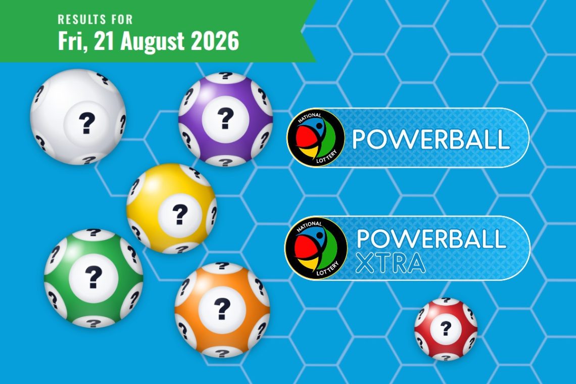 Powerball and Powerball XTRA Results - Friday, 21 August 2026 - Saffarazzi Powerball and Powerball XTRA Results lottery draw results for Friday, 21 August 2026