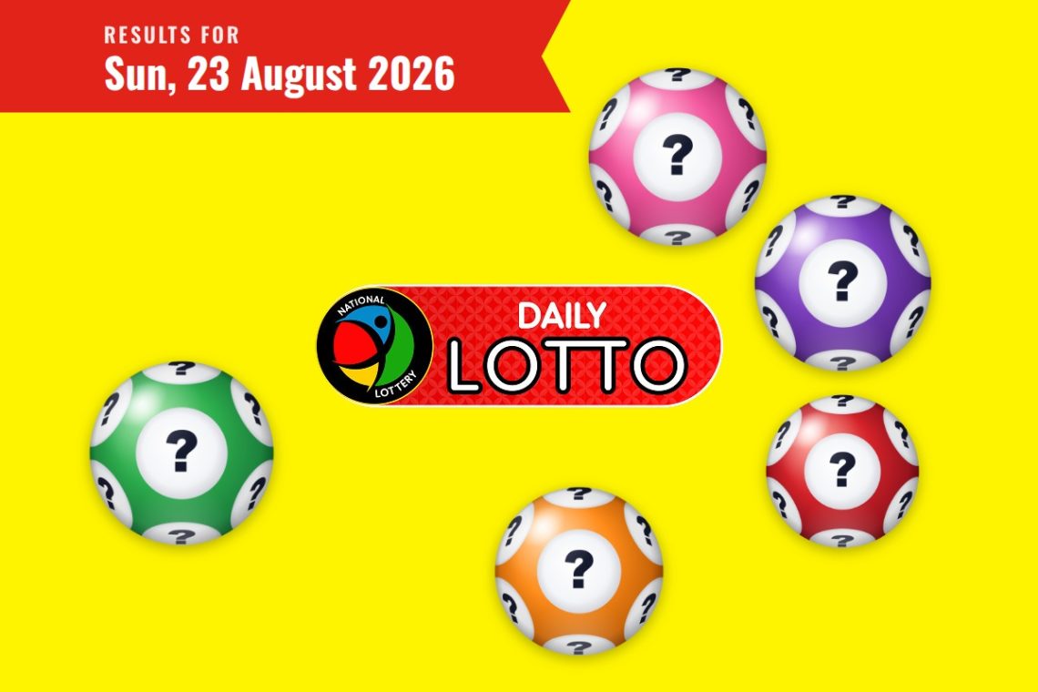 Daily Lotto Results lottery draw results for Sunday, 23 August 2026