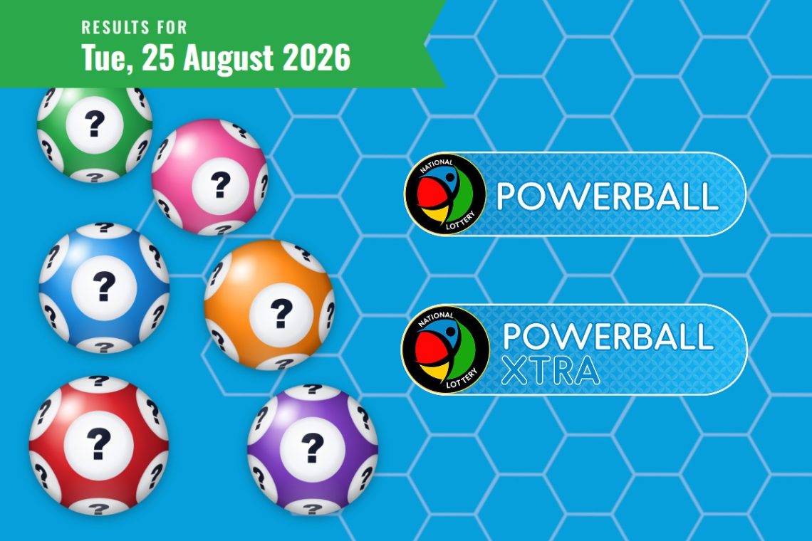 Powerball and Powerball XTRA Results - Tuesday, 25 August 2026 - Saffarazzi Powerball and Powerball XTRA Results lottery draw results for Tuesday, 25 August 2026