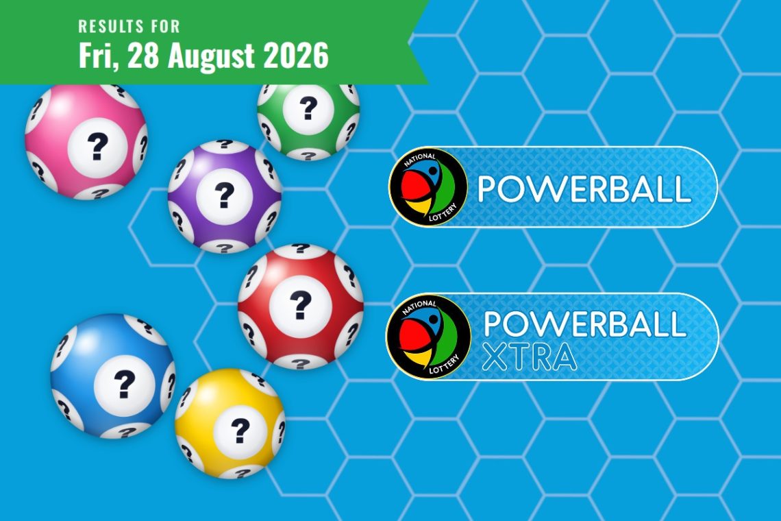 Powerball and Powerball XTRA Results lottery draw results for Friday, 28 August 2026