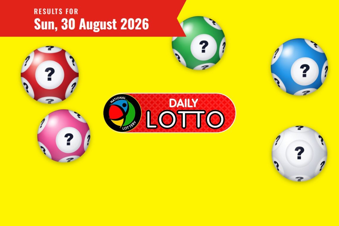 Daily Lotto Results lottery draw results for Sunday, 30 August 2026