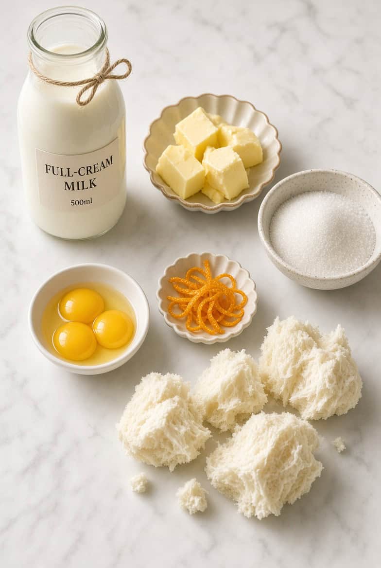Ingredients for Royal Queen Pudding
