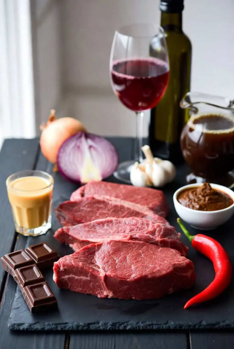 Ingredients for Tender Beef Fillet Steaks with Creamy Amarula Chocolate Chilli Sauce (2) - Saffarazzi Ingredients for Tender Beef Fillet Steaks with Creamy Amarula Chocolate Chilli Sauce
