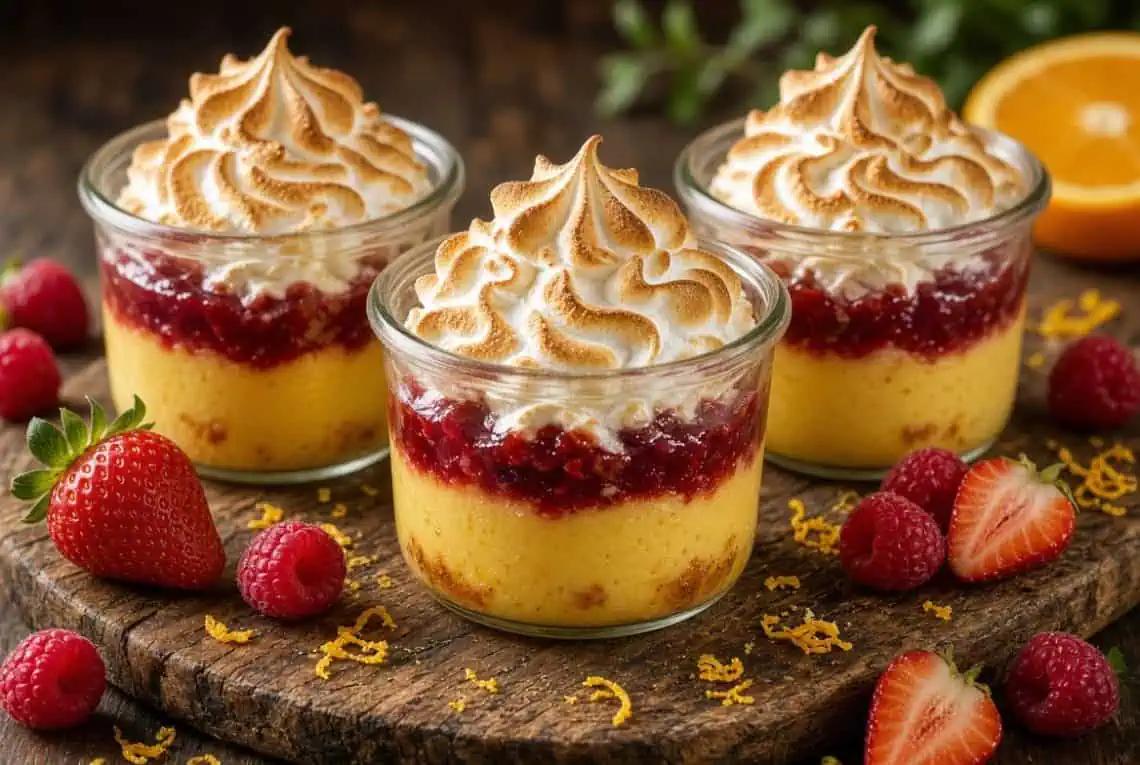 Classic Queen of Puddings Recipe — Custard, Berry Jam & Golden Meringue - Saffarazzi Classic Queen of Puddings Recipe — Custard, Berry Jam & Golden Meringue