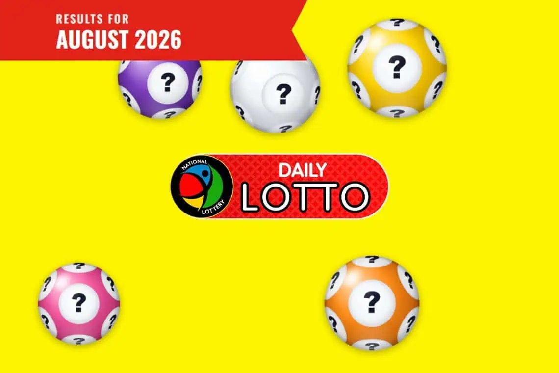Daily Lotto Results - August 2026 - Saffarazzi Daily Lotto Results - August 2026
