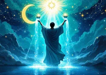 Moon Meets Pluto: Horoscope Art for 25 August 2026 - Saffarazzi Moon Meets Pluto — Horoscopes and Lucky Numbers for 25 August 2026