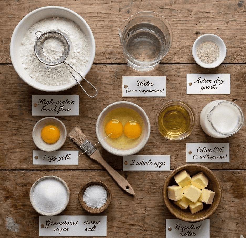 ingredients for How to Make Butter Rosette Bread: A Beginner-Friendly Step-by-Step Recipe