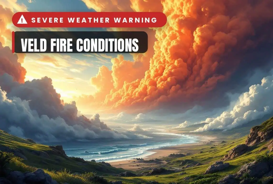 Today's Weather: Warning for Veld Fire Conditions, sunny inland with rain showers along the coast - Saffarazzi South Africa weather forecast Sunday 30 August 2026