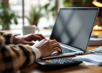 SARS Auto-Assessment 2026 Tax Filing Season - Saffarazzi Taxpayer reviewing a SARS auto-assessment for the 2026 tax filing season on a laptop with a calculator and tax documents