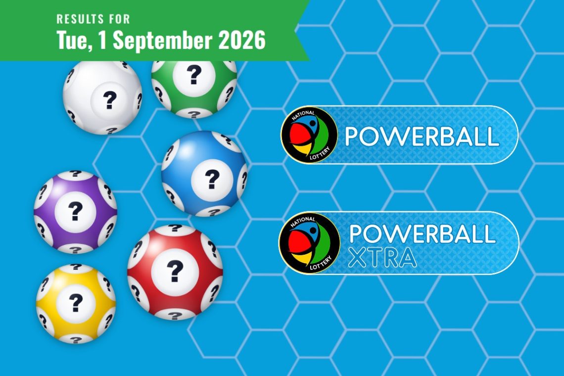 Powerball and Powerball XTRA Results - Tuesday, 1 September 2026 - Saffarazzi Powerball and Powerball XTRA Results lottery draw results for Tuesday, 1 September 2026