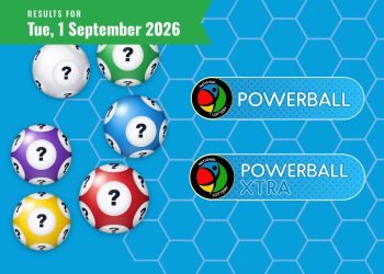 Powerball and Powerball XTRA Results - Tuesday, 1 September 2026 - Saffarazzi Powerball and Powerball XTRA Results lottery draw results for Tuesday, 1 September 2026