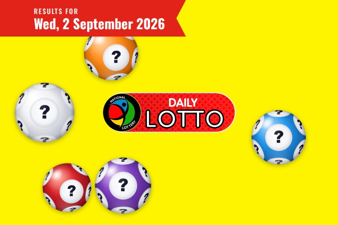 Daily Lotto Results lottery draw results for Wednesday, 2 September 2026