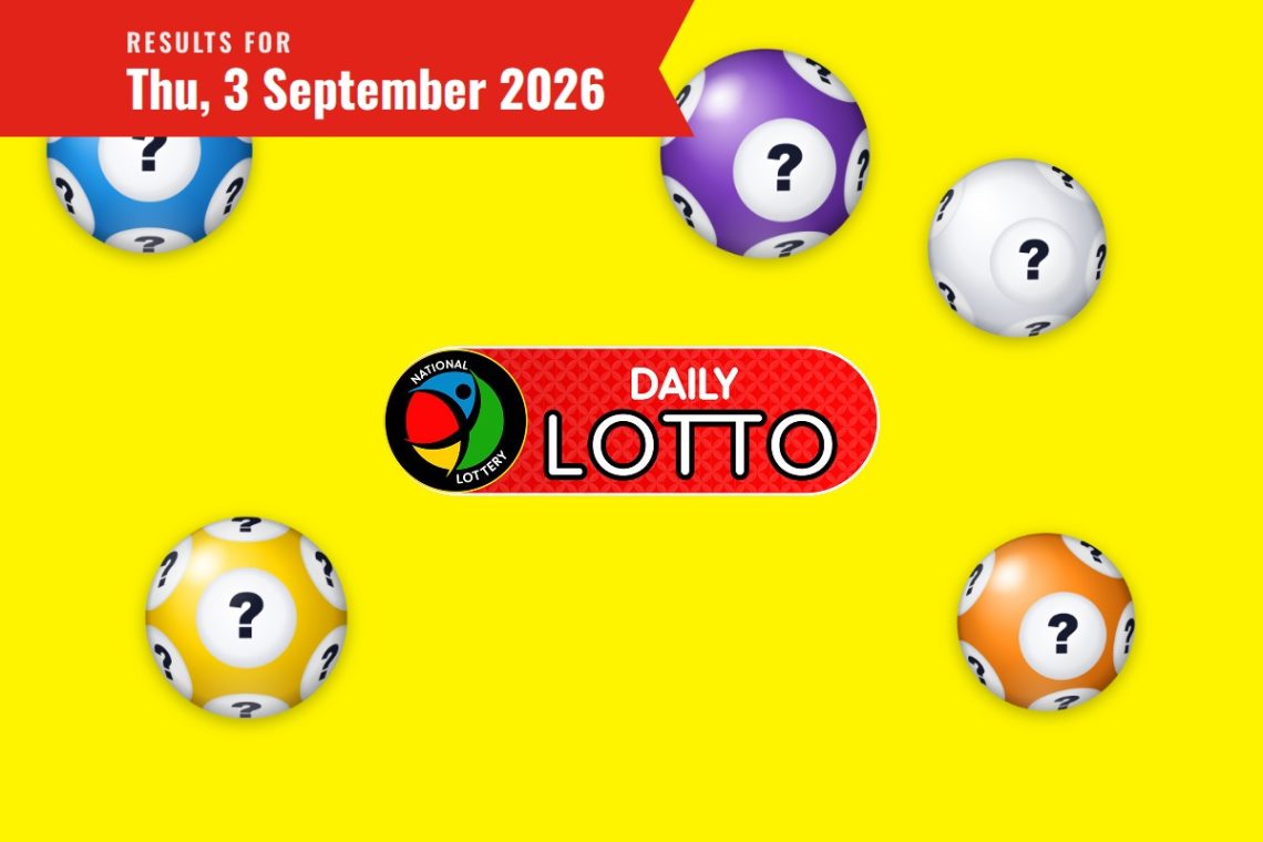Daily Lotto Results - Thursday, 3 September 2026 - Saffarazzi Daily Lotto Results lottery draw results for Thursday, 3 September 2026