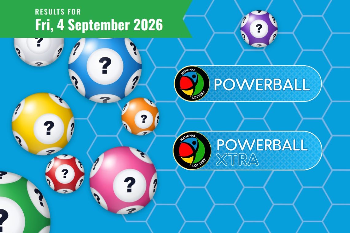 Powerball and Powerball XTRA Results - Friday, 4 September 2026 - Saffarazzi Powerball and Powerball XTRA Results lottery draw results for Friday, 4 September 2026