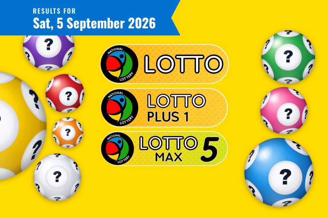 Lotto, Lotto Plus 1 and Lotto 5 Max Results - Saturday, 5 September 2026 - Saffarazzi Lotto, Lotto Plus 1 and Lotto 5 Max Results lottery draw results for Saturday, 5 September 2026