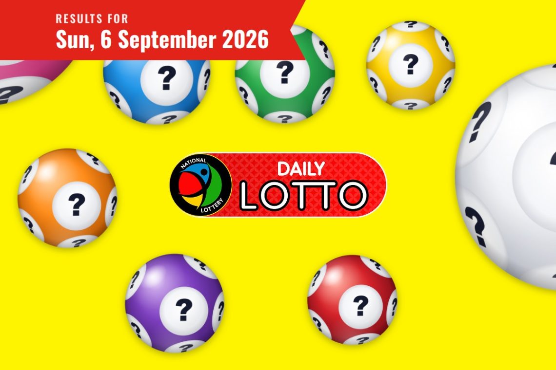 Daily Lotto Results lottery draw results for Sunday, 6 September 2026