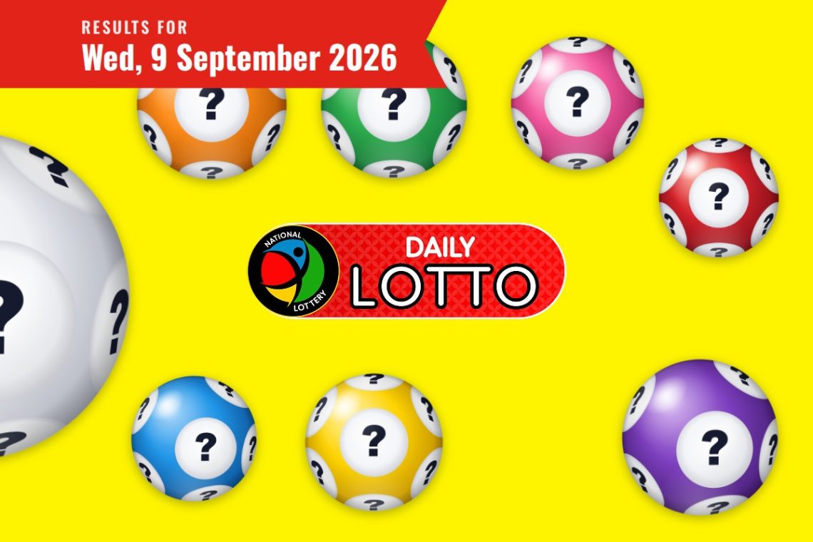 Daily Lotto Results lottery draw results for Wednesday, 9 September 2026