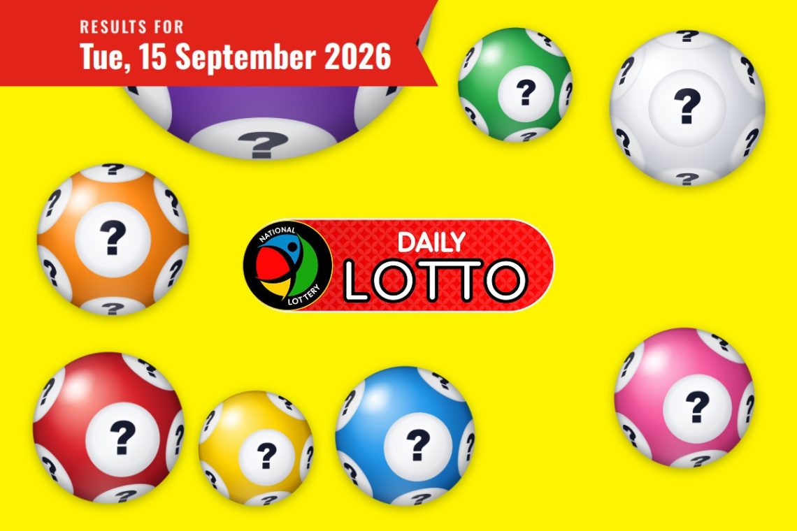Daily Lotto Results lottery draw results for Tuesday, 15 September 2026
