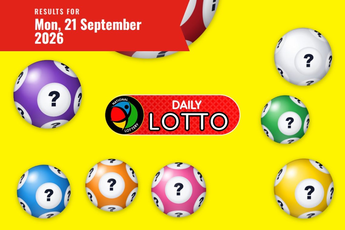 Daily Lotto Results lottery draw results for Monday, 21 September 2026