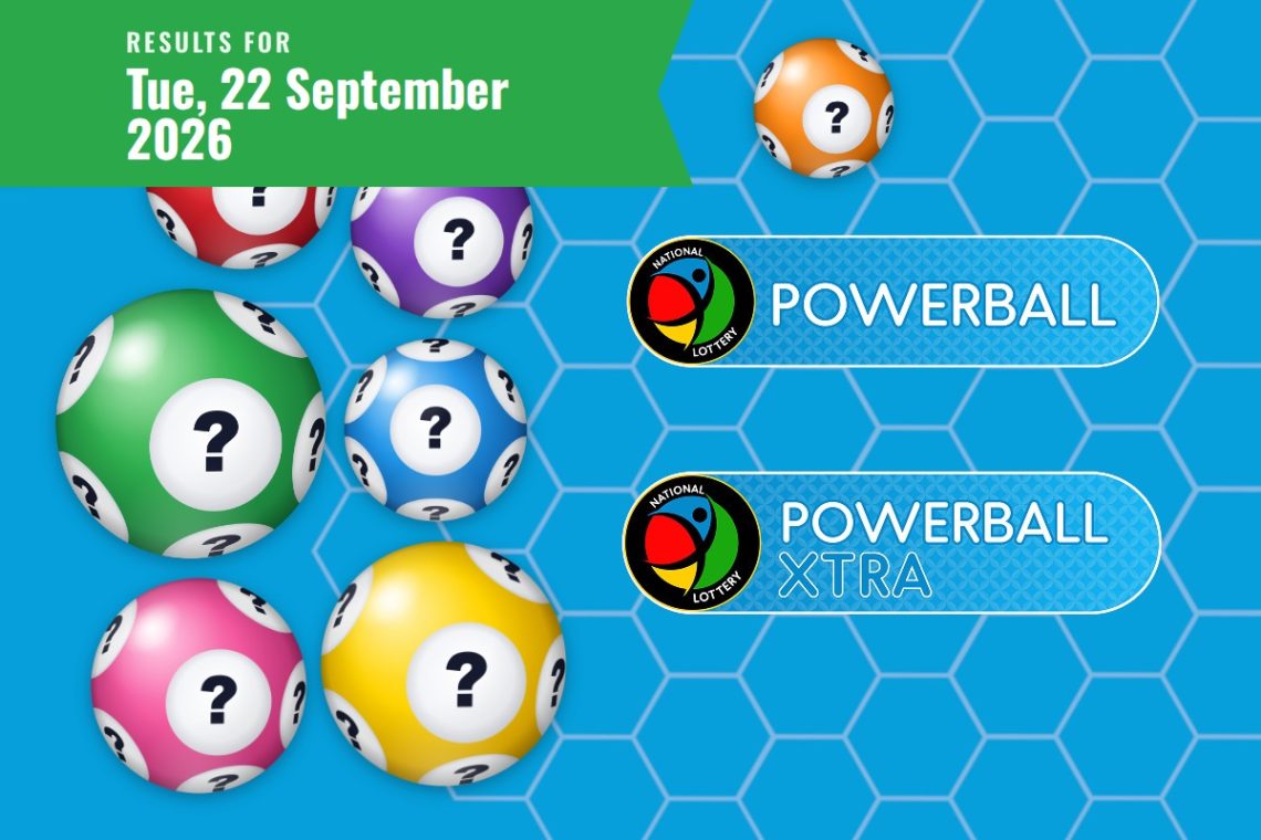 Powerball and Powerball XTRA Results - Tuesday, 22 September 2026 - Saffarazzi Powerball and Powerball XTRA Results lottery draw results for Tuesday, 22 September 2026