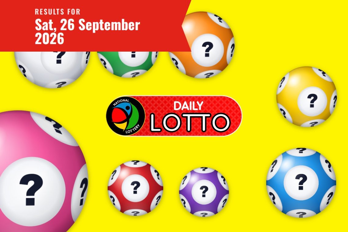 Daily Lotto Results lottery draw results for Saturday, 26 September 2026