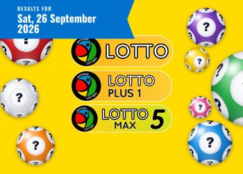Lotto, Lotto Plus 1 and Lotto 5 Max Results lottery draw results for Saturday, 26 September 2026