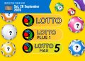 20260926-Lotto_LottoPlus1_Lotto_Xtra_Results-watch_nopt - Saffarazzi Advertisement banner for National Lottery: shows three Lotto options – Lotto, Lotto Plus 1, Lotto Max 5 – on a yellow background with lottery balls around; date shown at top: Sat, 26 September 2026.