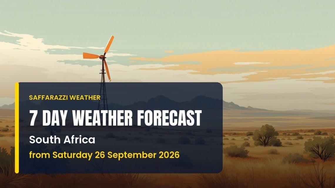 South Africa 7-day weather forecast 26 September - 2 October 2026