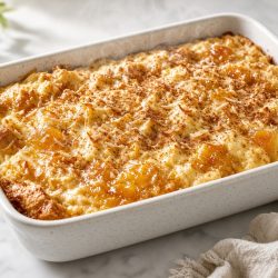 Coconut Bread and Butter Pudding - Saffarazzi Coconut bread and butter pudding topped with golden meringue and cinnamon