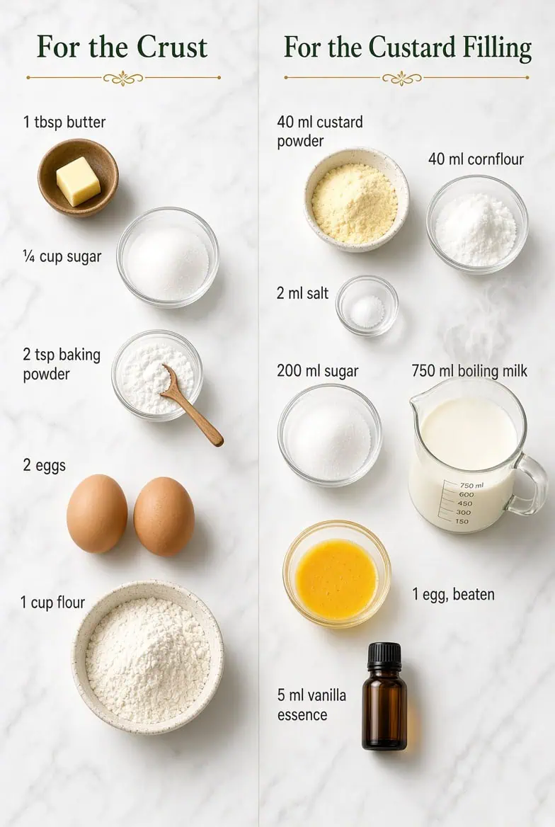 Ingredients for Custard Cake - Saffarazzi Ingredients for Custard Cake