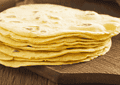 Stack of homemade corn tortillas ready for Taco Tuesday