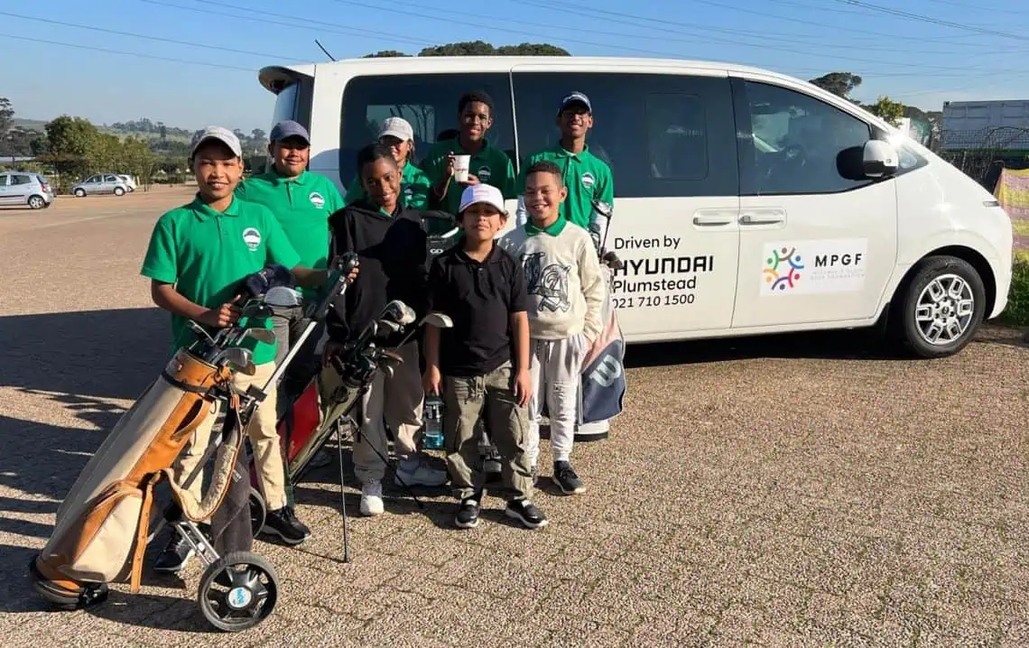 Young MPGF golfers with Hyundai STARIA at golf course