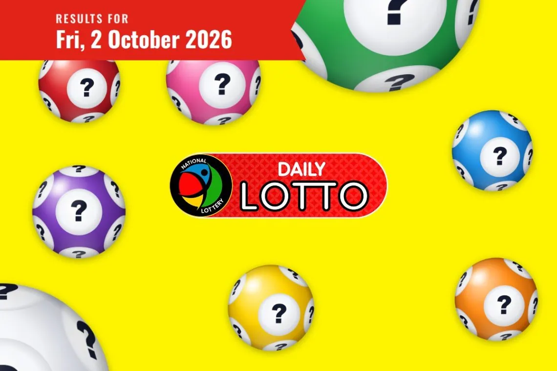 Daily Lotto Results - Friday, 2 October 2026 - Saffarazzi Daily Lotto Results lottery draw results for Friday, 2 October 2026