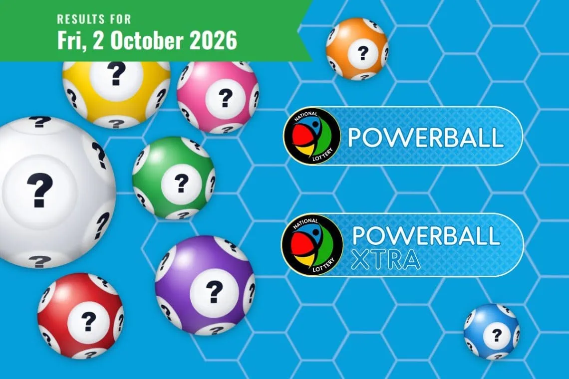 Powerball and Powerball XTRA Results - Friday, 2 October 2026 - Saffarazzi Powerball and Powerball XTRA Results lottery draw results for Friday, 2 October 2026