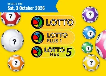 Lotto, Lotto Plus 1 and Lotto 5 Max Results lottery draw results for Saturday, 3 October 2026