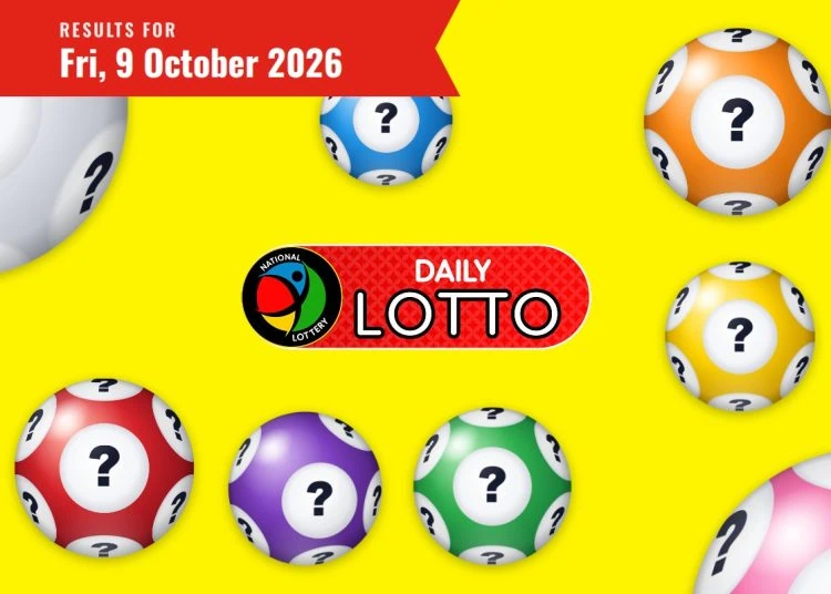 Daily Lotto Results - Friday, 9 October 2026 - Saffarazzi Daily Lotto Results lottery draw results for Friday, 9 October 2026